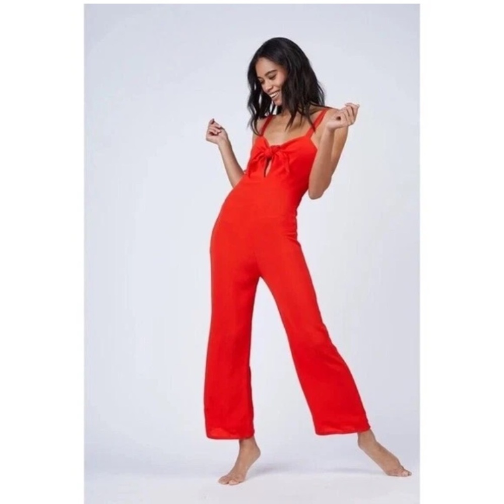Flynn Skye Joelle Jumpsuit in the color "Red Hot.” Size Small.